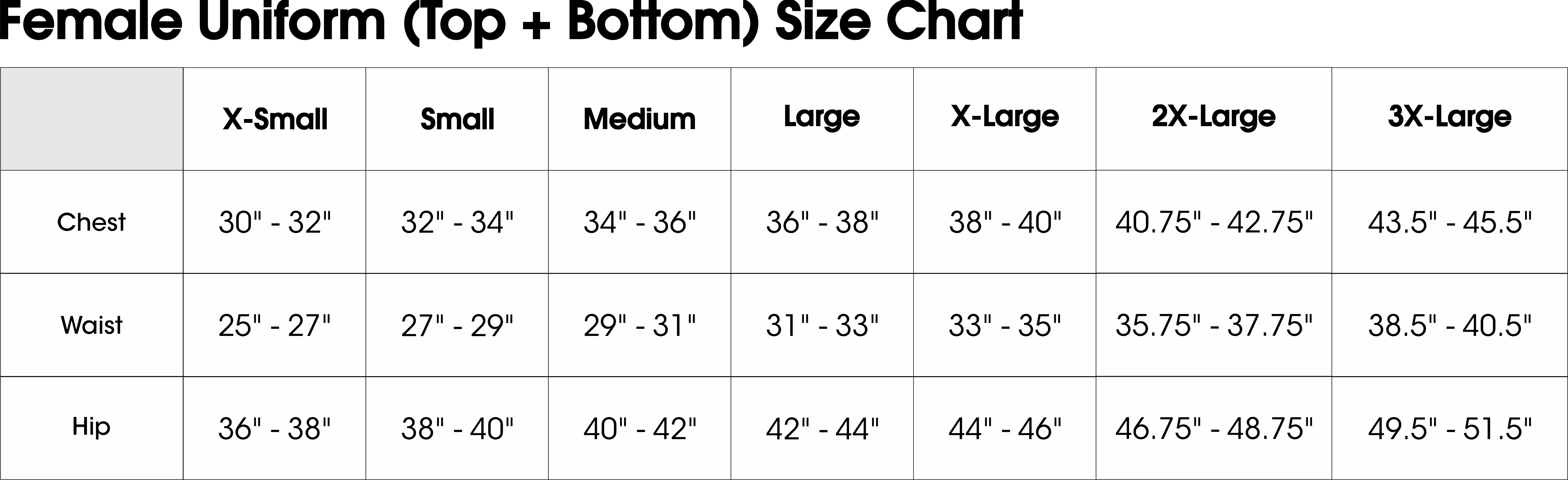 Size Charts - Volleyballstuff