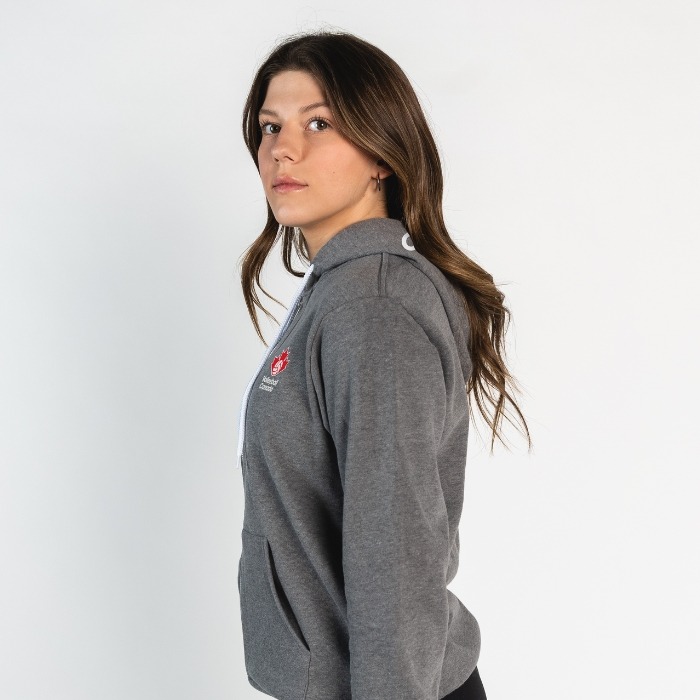 Volleyball Canada Grey Full Zip Hoodie - Image 2